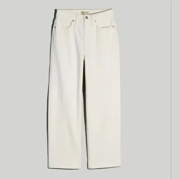 Madewell Curvy Perfect Vintage Wide Leg Crop Jeans W33 NWT Tile White NU078 - Picture 3 of 10